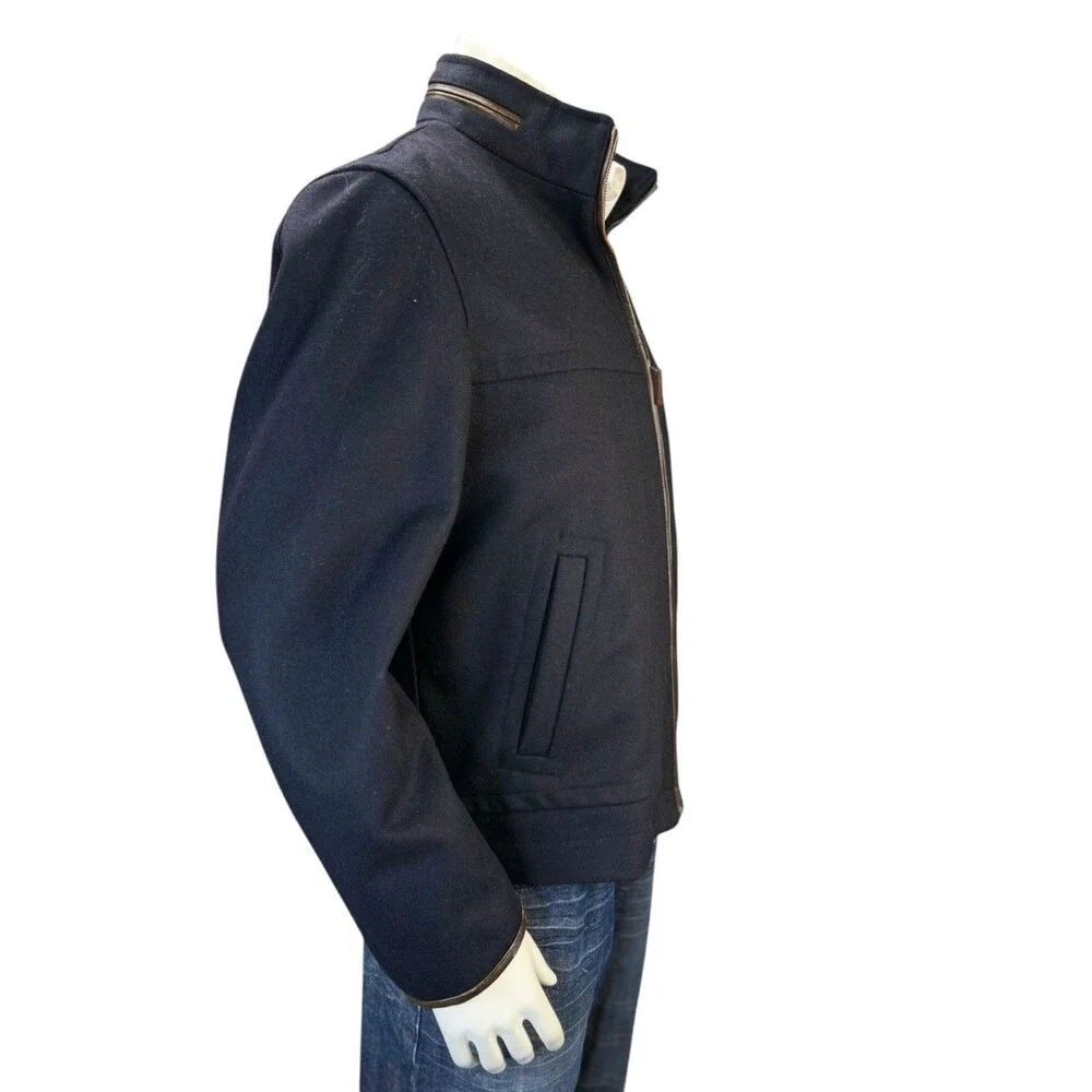 BULLOCK & JONES Men Sz 40 Bomber Jacket Thick Wool Windproof Italy (Ret.$1,100)